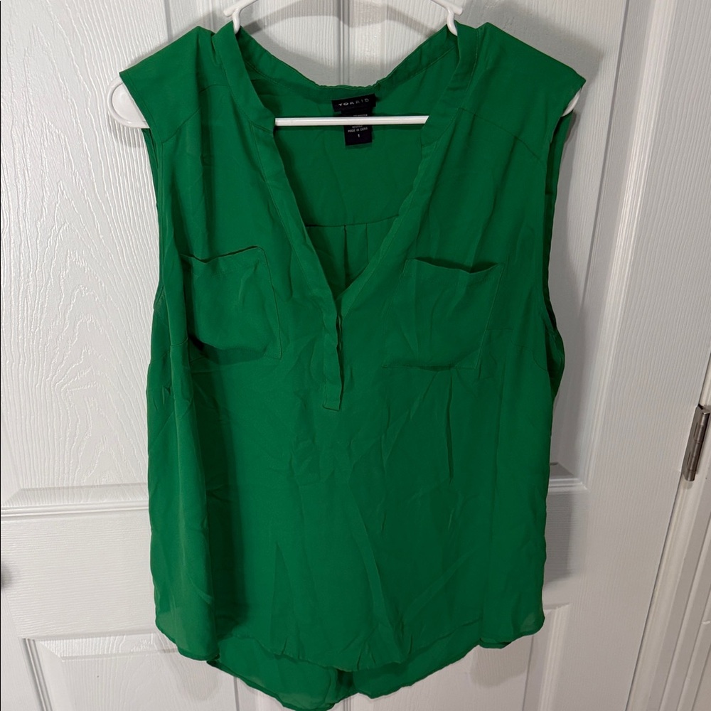Torrid Vibrant Green V-Neck Blouse
